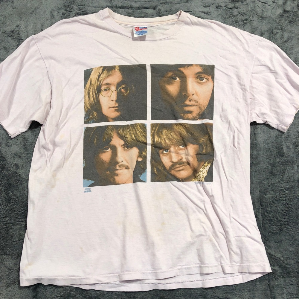 Vintage 1991‎ The Beatles Beatlefest T Shirt XL Hanes USA Single Stitch Band Tee